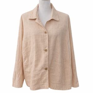 Coldwater Creek Beige Textured Cotton Jacket Plus Size 3X 🤍